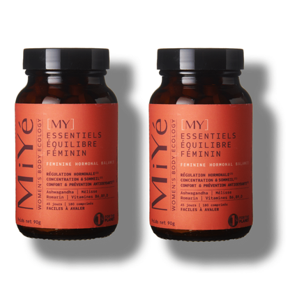 Deux piluliers en verre de la gamme [MY] Essentiels équilibre féminin
