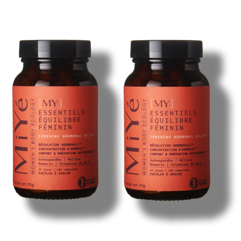 Deux piluliers en verre de la gamme [MY] Essentiels équilibre féminin