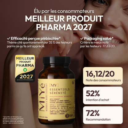 Essentiels sérénité anti-stress MiYé a gagné le prix meilleur produit pharma 2027.