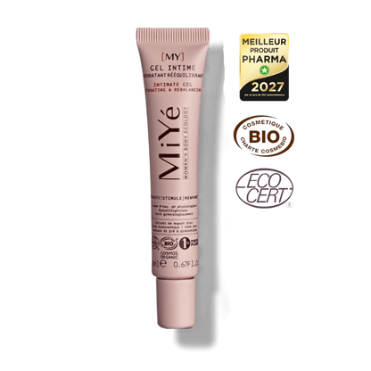 Tube 20ml de gel intime hydratant rééquilibrant bio, écocert et élu meilleur produit pharma 2027